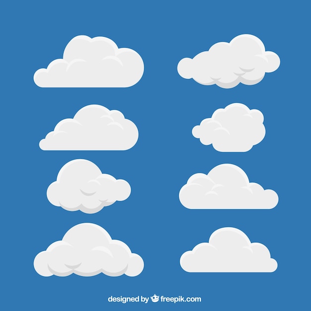 Free Vector set of clouds