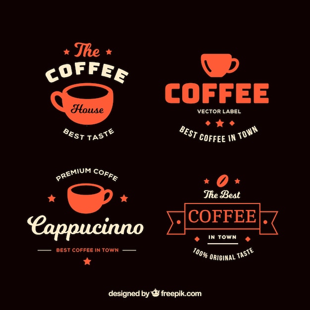 Set of coffee shop badges in vintage style