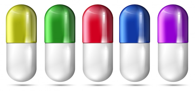 Free Vector a set of colourful capsule