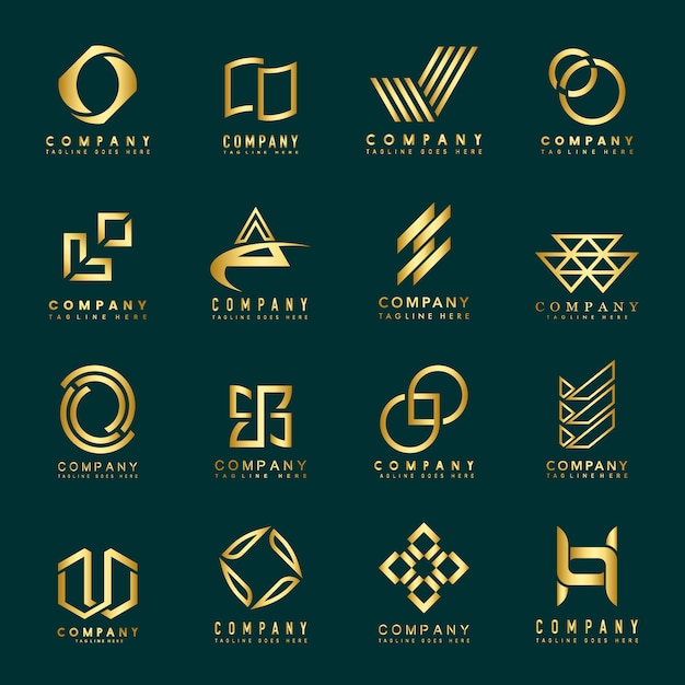 Free Vector set of company logo design ideas vector