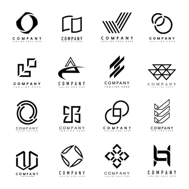 Free vector set of company logo design ideas vector