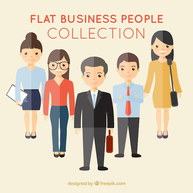 Free vector set of company team in flat design