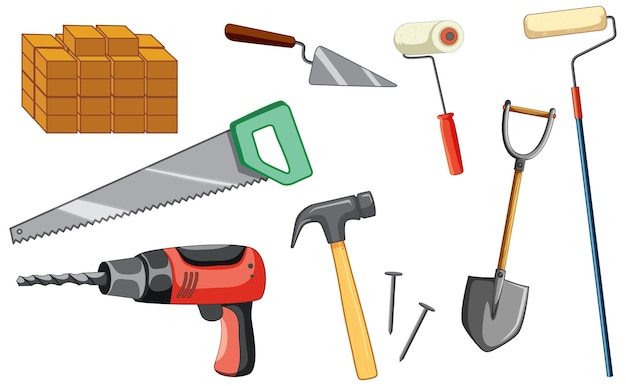 Free Vector set of construction site objects