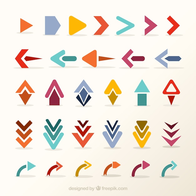 Free Vector set of creative arrows