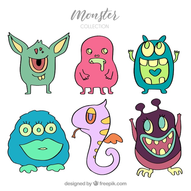 Free vector set of creative monsters