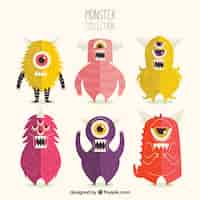 Free vector set of cute monsters character