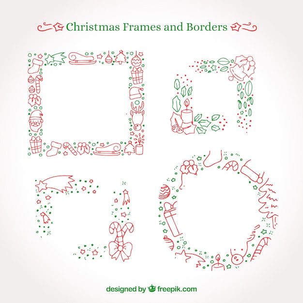 Free Vector set of decorative christmas frames