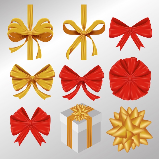 Free Vector set of decorative ribbons