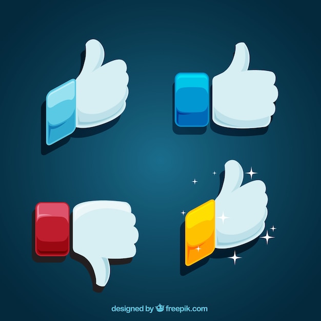 Free vector set of decorative thumbs up