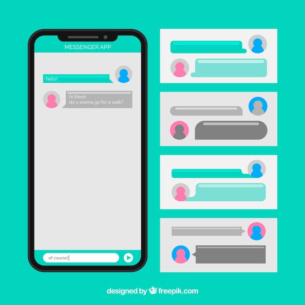 Free Vector set of different bubbles chat for messenger app
