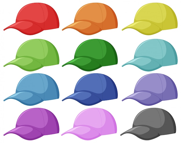 Free Vector set of different cap