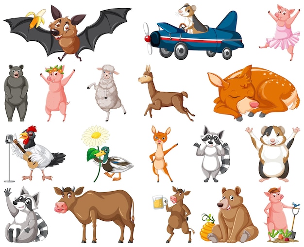 Set of different kinds of animals