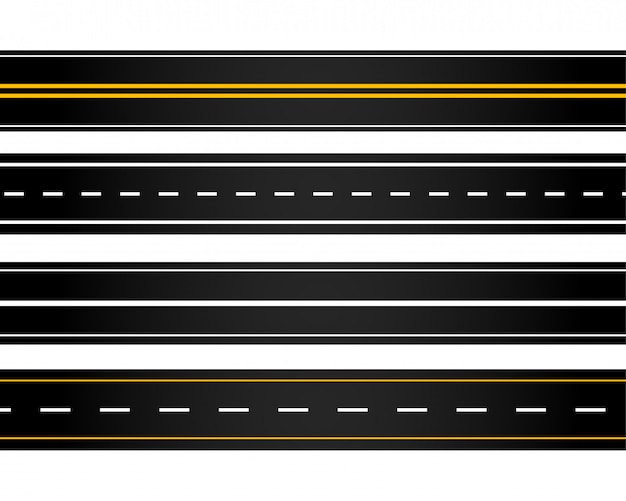 Free vector set of different style roads