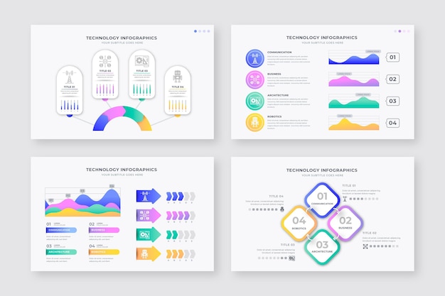 Set of different technology infographic