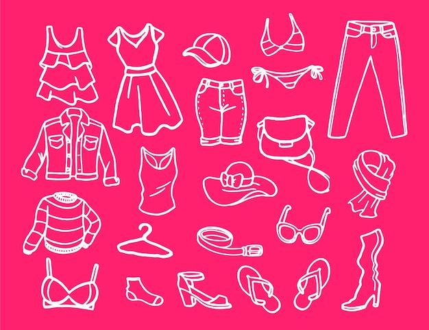 Free vector set of fashion elements for women