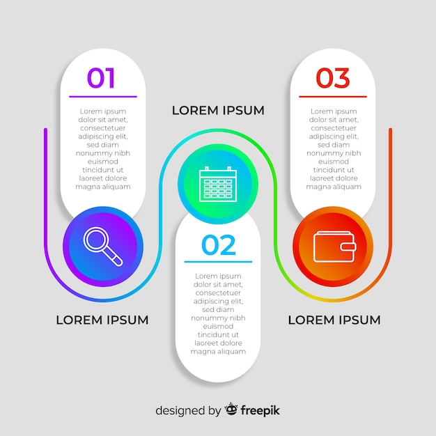 Set of flat infographic steps