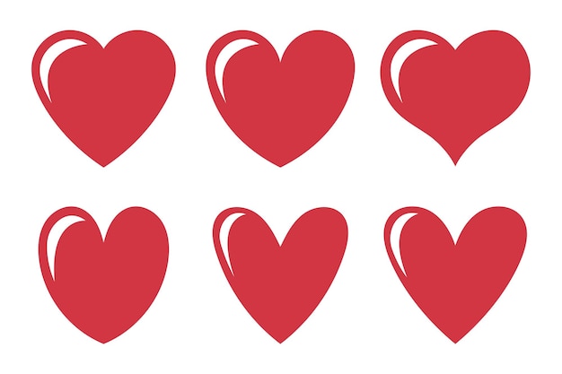 Free Vector set of flat style hearts