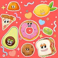 Free vector set of funny food and dessert characters