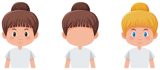 Free vector set of girl character