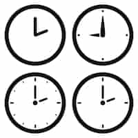 Free vector set of glyph clocks