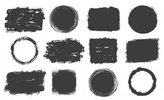 Free Vector set of grunge frames