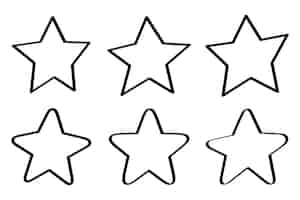 Free vector set of hand drawn black outline stars