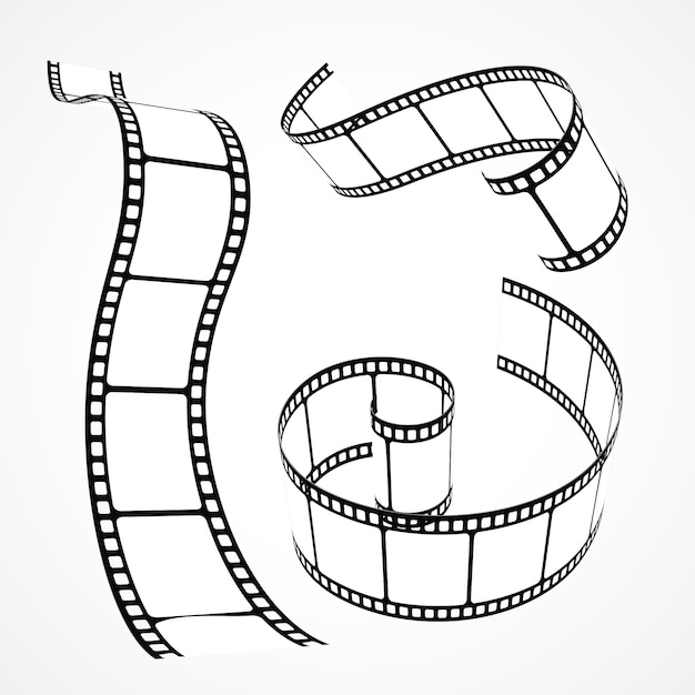 Free Vector set of hand drawn film reels