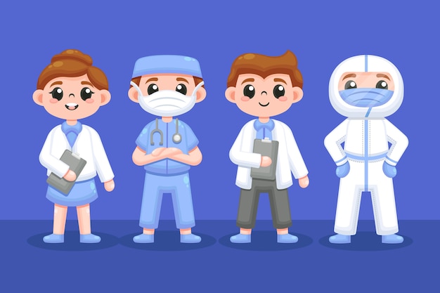 Free Vector set of health professionals