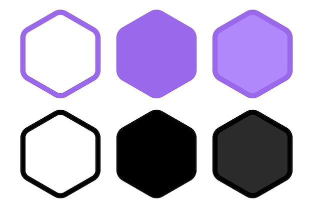 Free vector set of hexagons multiple styles