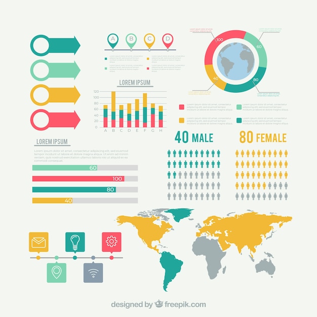 Set of infographic elements in flat style