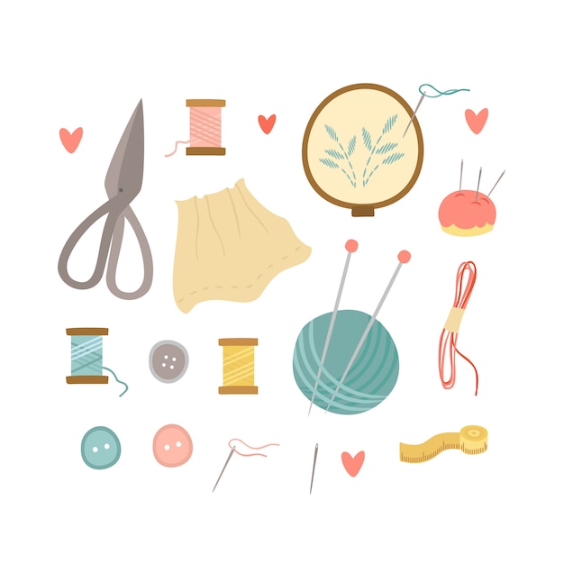 Free Vector set for knitting and embroidery