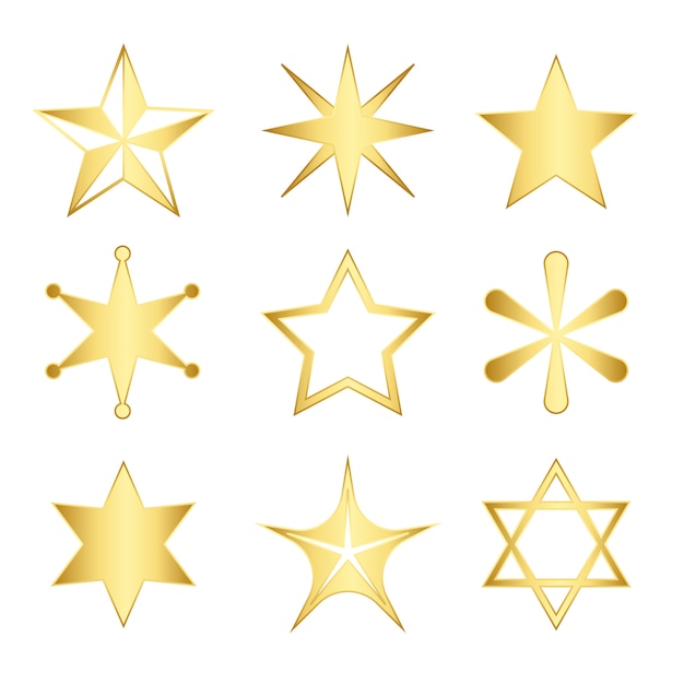 Free Vector set of mixed stars vector