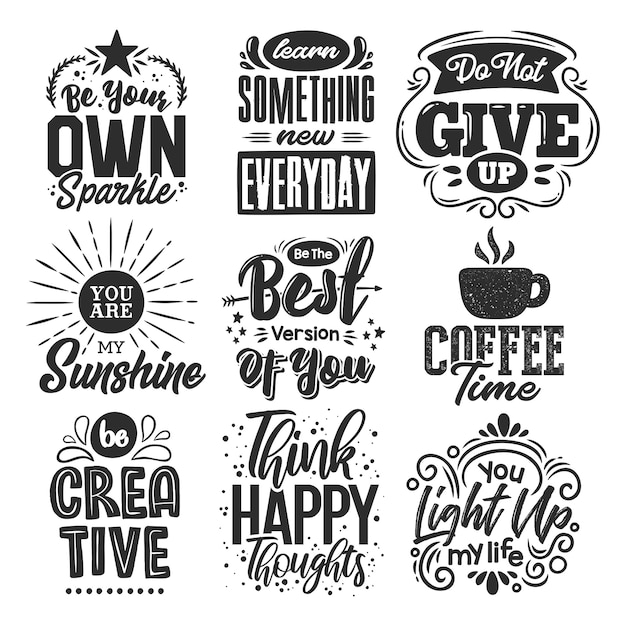 Free Vector set of motivational quotes