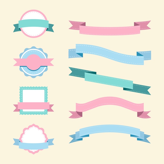 Free Vector set of pastel badge design vectors