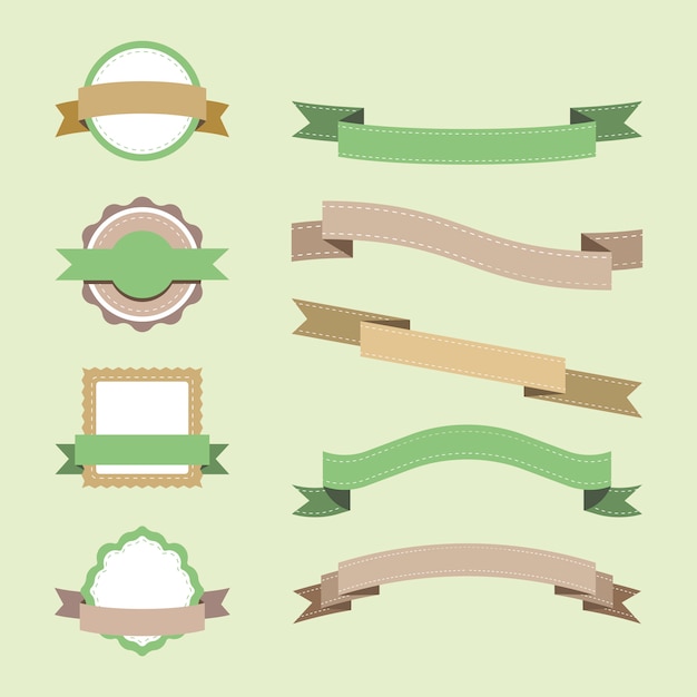 Free Vector set of pastel badge design