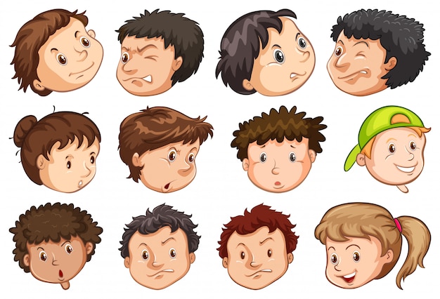 Free Vector set of peoples head