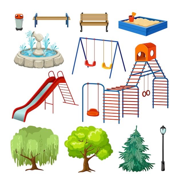 Set of playground elements.