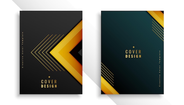 Free Vector set of premium magazine cover template in modern style