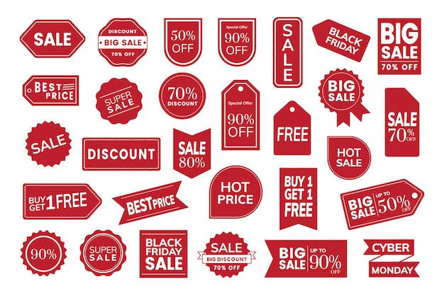 Free Vector set of promotion badge vectors