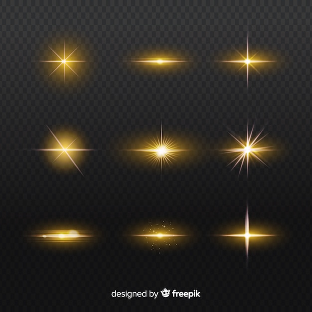 Free vector set of realistic bursts of light effect