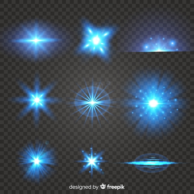 Free vector set of realistic bursts of light effect