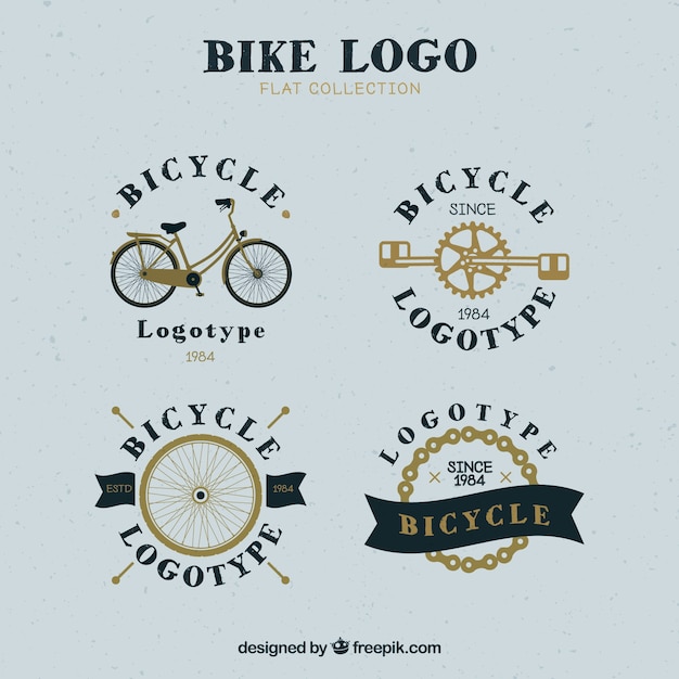 Free Vector set of retro bicycle logos