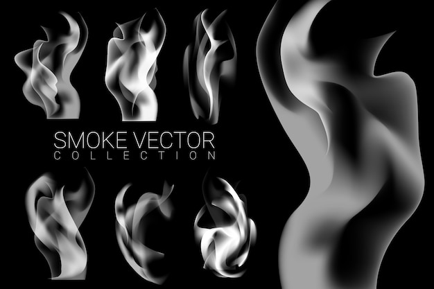 Free Vector set of smoke