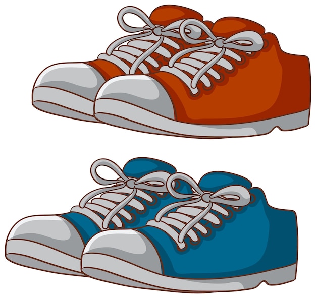 Free vector set of sneakers shoes