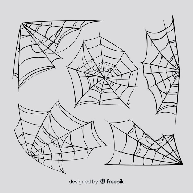 Free Vector set of spider webs