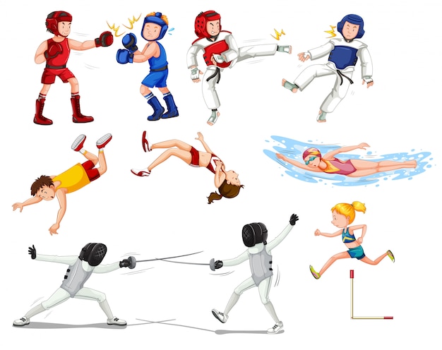 Free Vector set of sport athletes