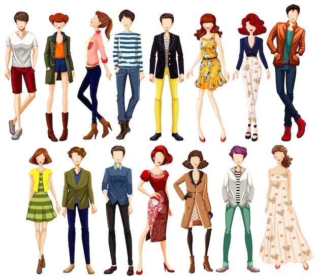 Free vector set of urban people character