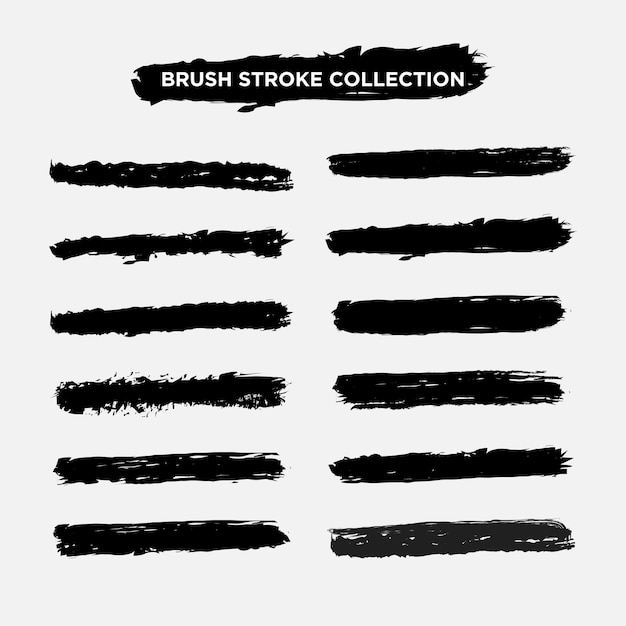 Free Vector set of vector brush strokes