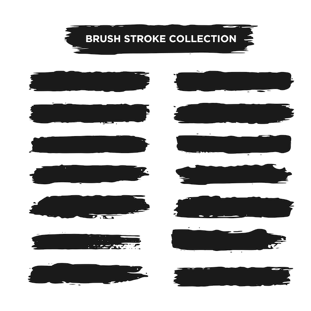 Free Vector set of vector brush strokes