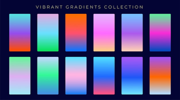 Free Vector set of vibrant colorful gradients